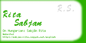 rita sabjan business card