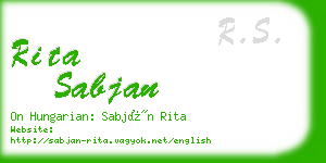 rita sabjan business card